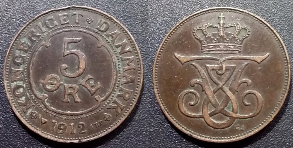 Danemark 5 Ore 1912 Frédérik VIII monnaies monde danemark 5 ore 1912 frederik viii