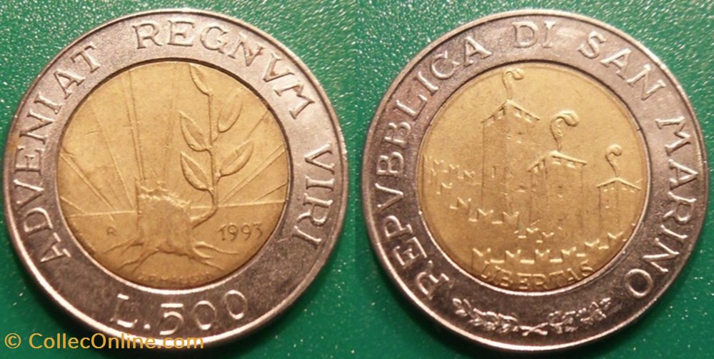 500 Lires 1993 monnaie monde saint marin 500 lires 1993