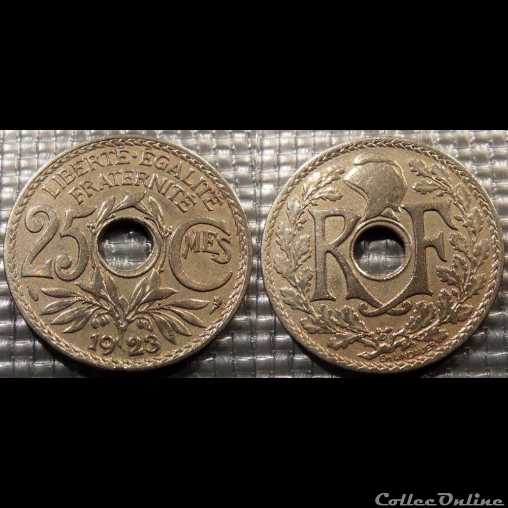 Fd 25 centimes EM Lindauer 1923 24mm 5g monnaie france moderne fd 25 centimes em lindauer 1923 24mm 5g