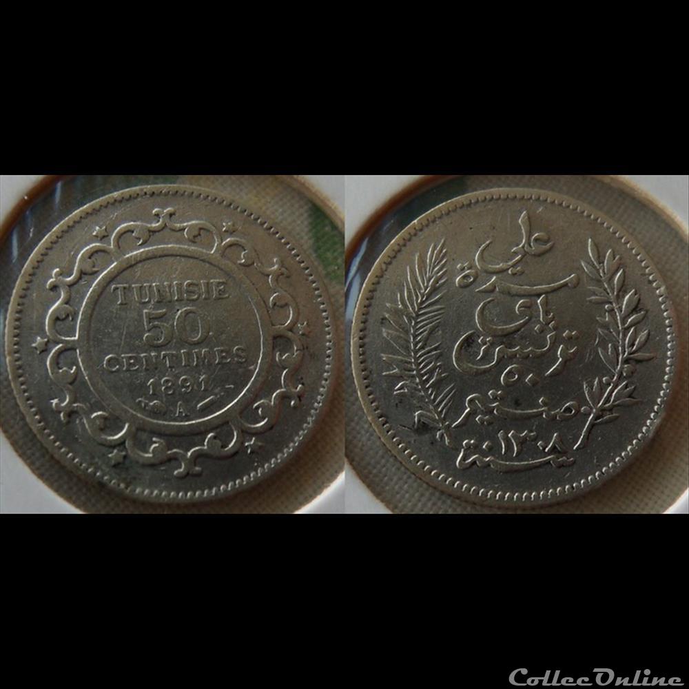 monnaie france colony tunisie 50 centimes 1891a