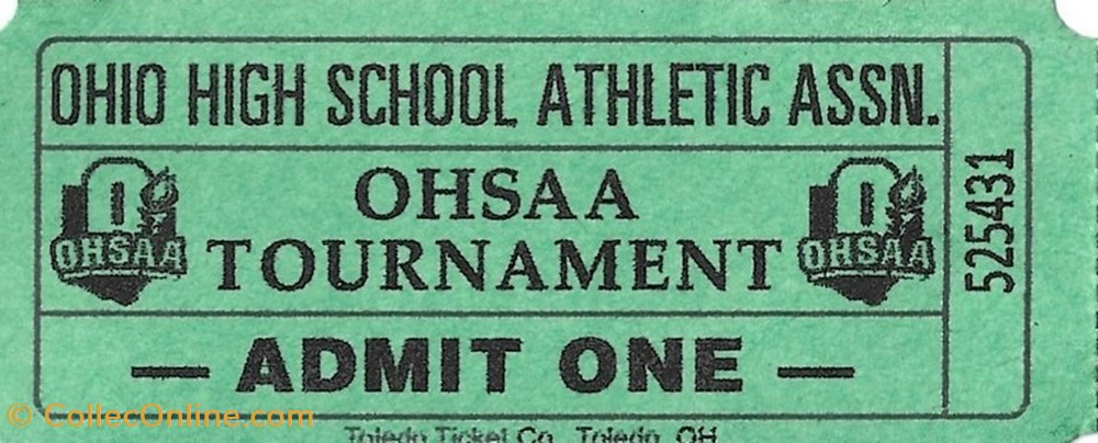 USA - Ohio High School Athlétic Association documents anciens tickets d entree usa ohio high school athletic association