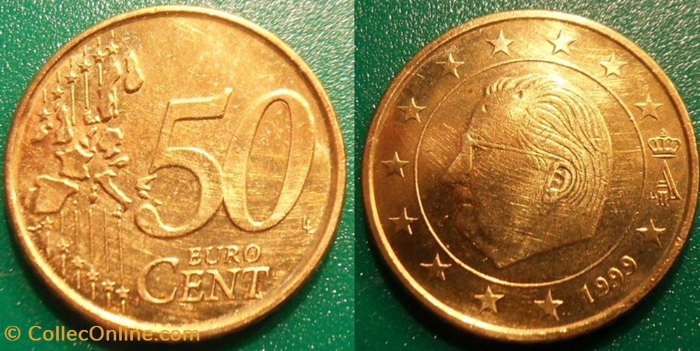 monnaies monde belgique 50 cent euro 1999