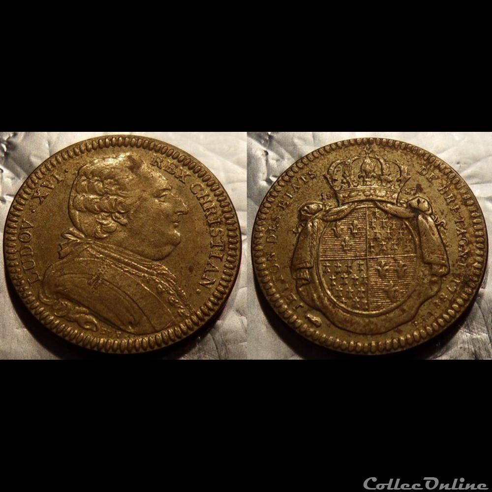 m- Jeton Roy Louis XVI monnaie mereaux m jeton roy louis xvi