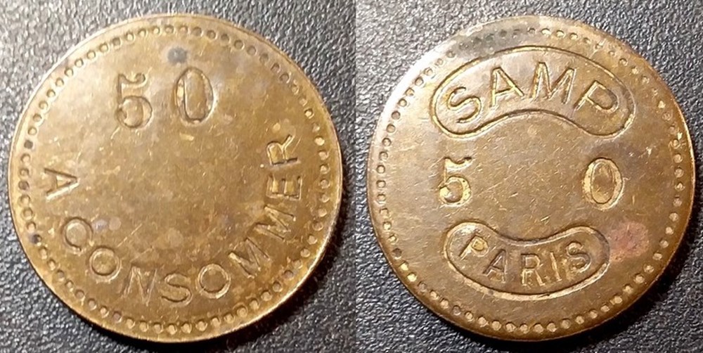 monnaies paranumismatique jetons poids f jeton a consommer 50 c samp paris