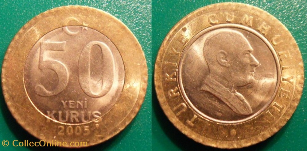 50 Yeni Kurus 2005 monnaie monde turquie 50 yeni kurus 2005