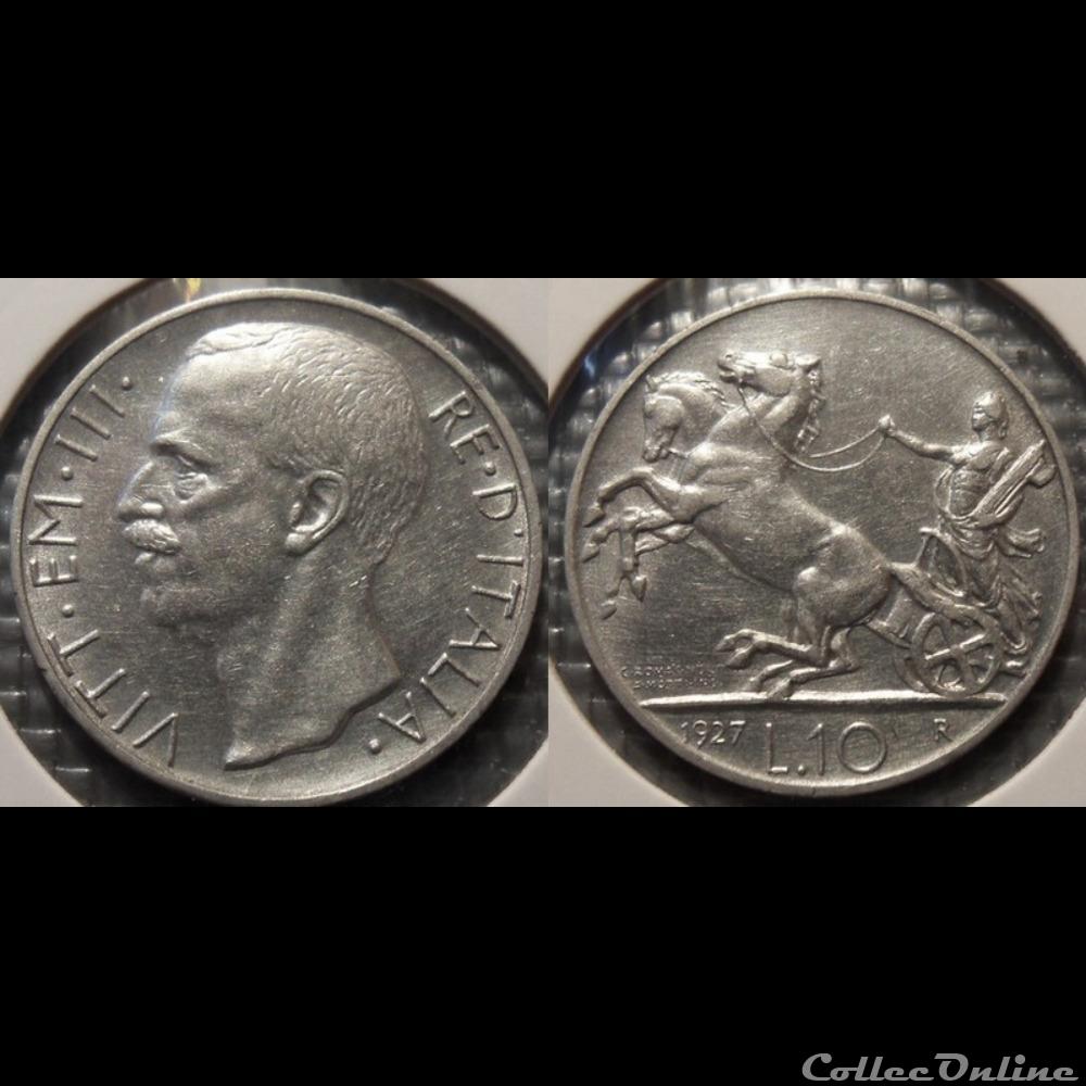 monnaie france moderne italie 10 lires 1927 r