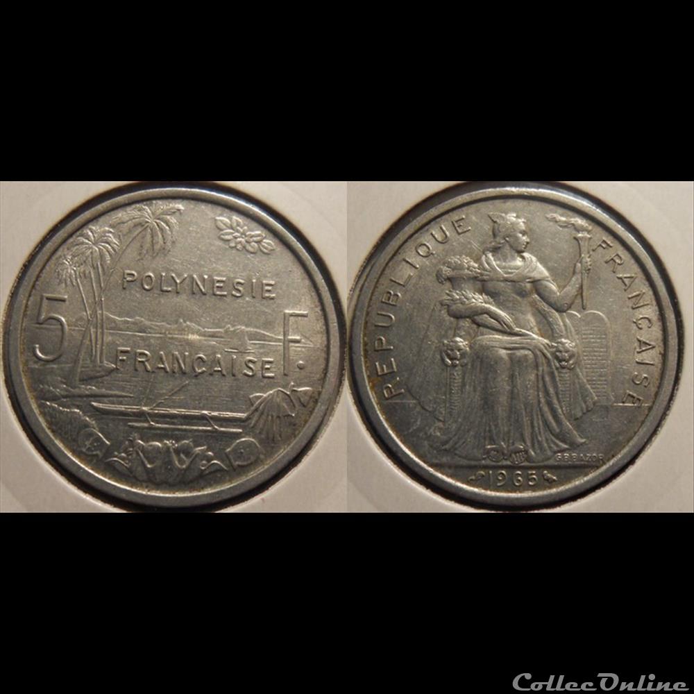 Polynésie Française 5 Francs 1965 monnaie france colony polynesie francaise 5 francs 1965