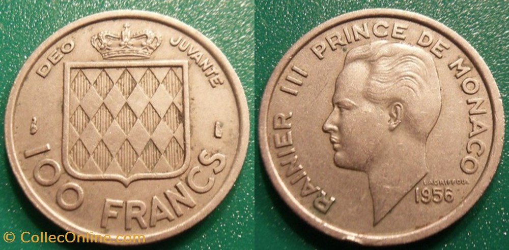 100 Francs 1956 Rainier III monnaie monde monaco 100 francs 1956 rainier iii