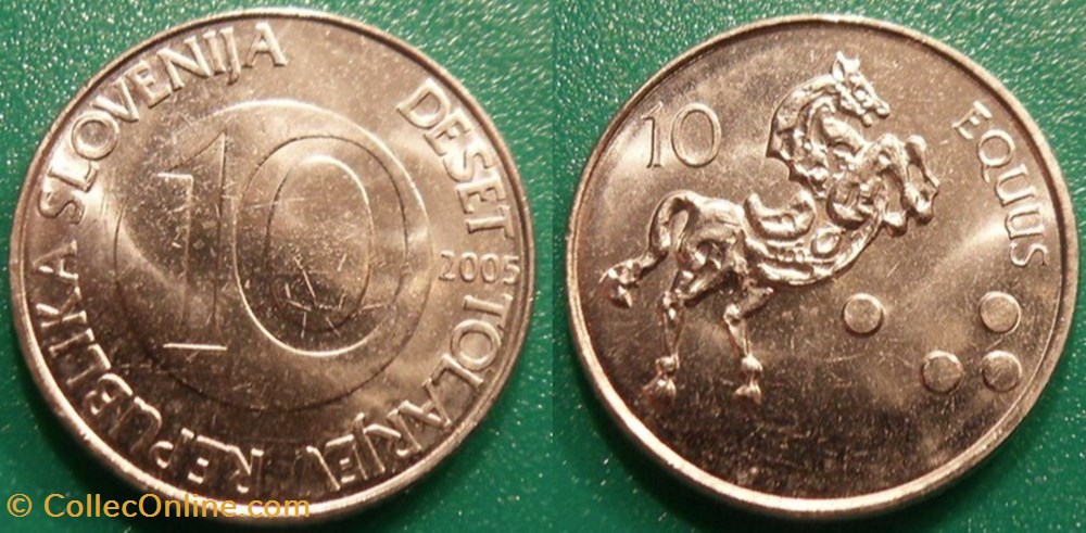 monnaie monde slovenie 10 tolarjev 2005