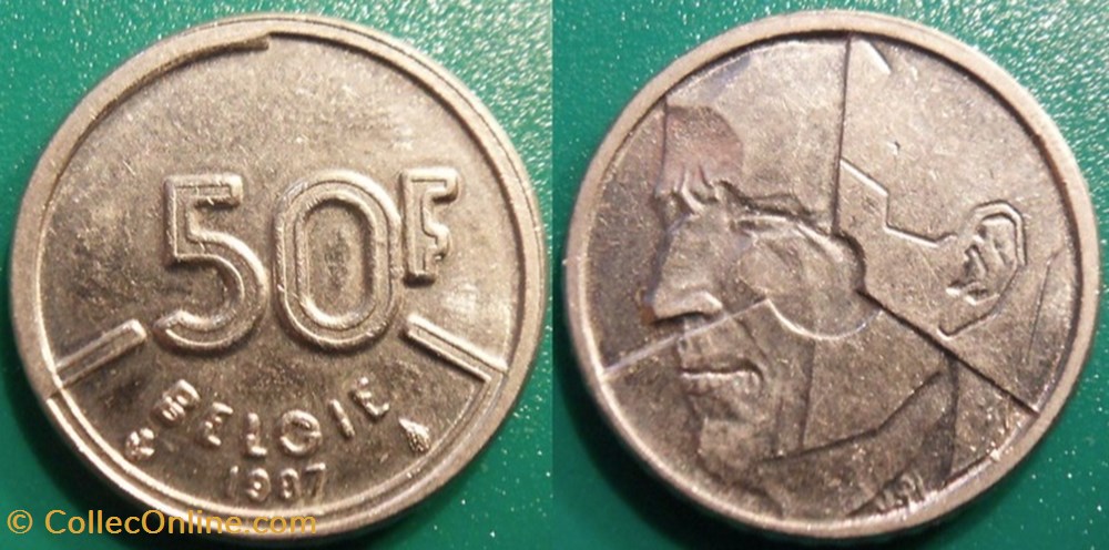 monnaie monde belgique 50 francs 1987 belgie