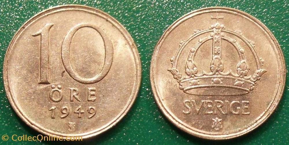 Suède 10 Ore 1949 TS monnaie monde suede 10 ore 1949 ts