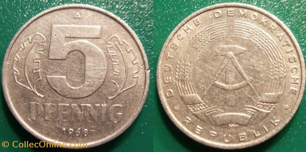 5 Pfennig 1968 monnaie monde allemagne 5 pfennig 1968