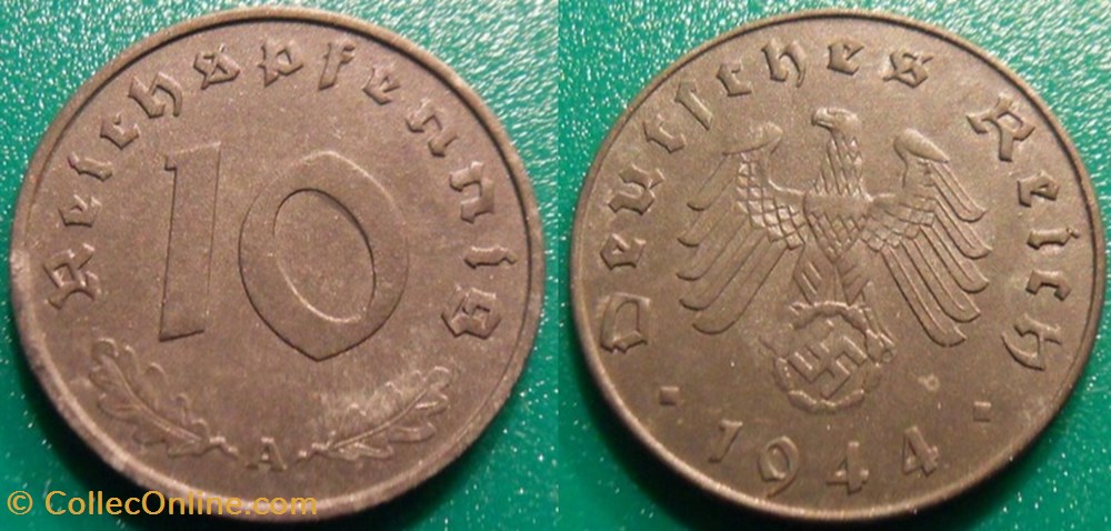 monnaie monde allemagne 10 reichsfennig 1944