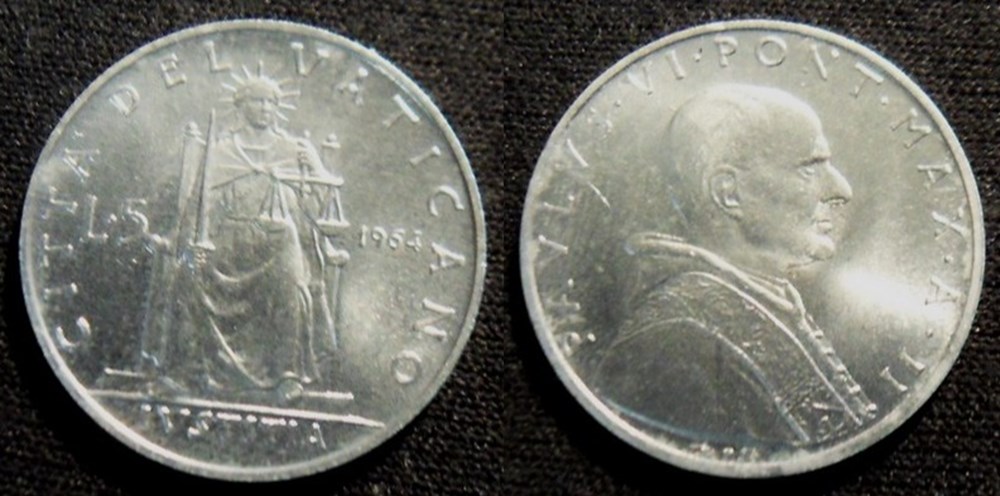 5 Lires 1964 Paul VI monnaies monde vatican 5 lires 1964 paul vi