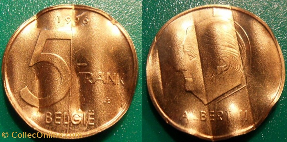 5 Frank 1996 Belgie Destruction monnaie monde belgique 5 frank 1996 belgie destruction