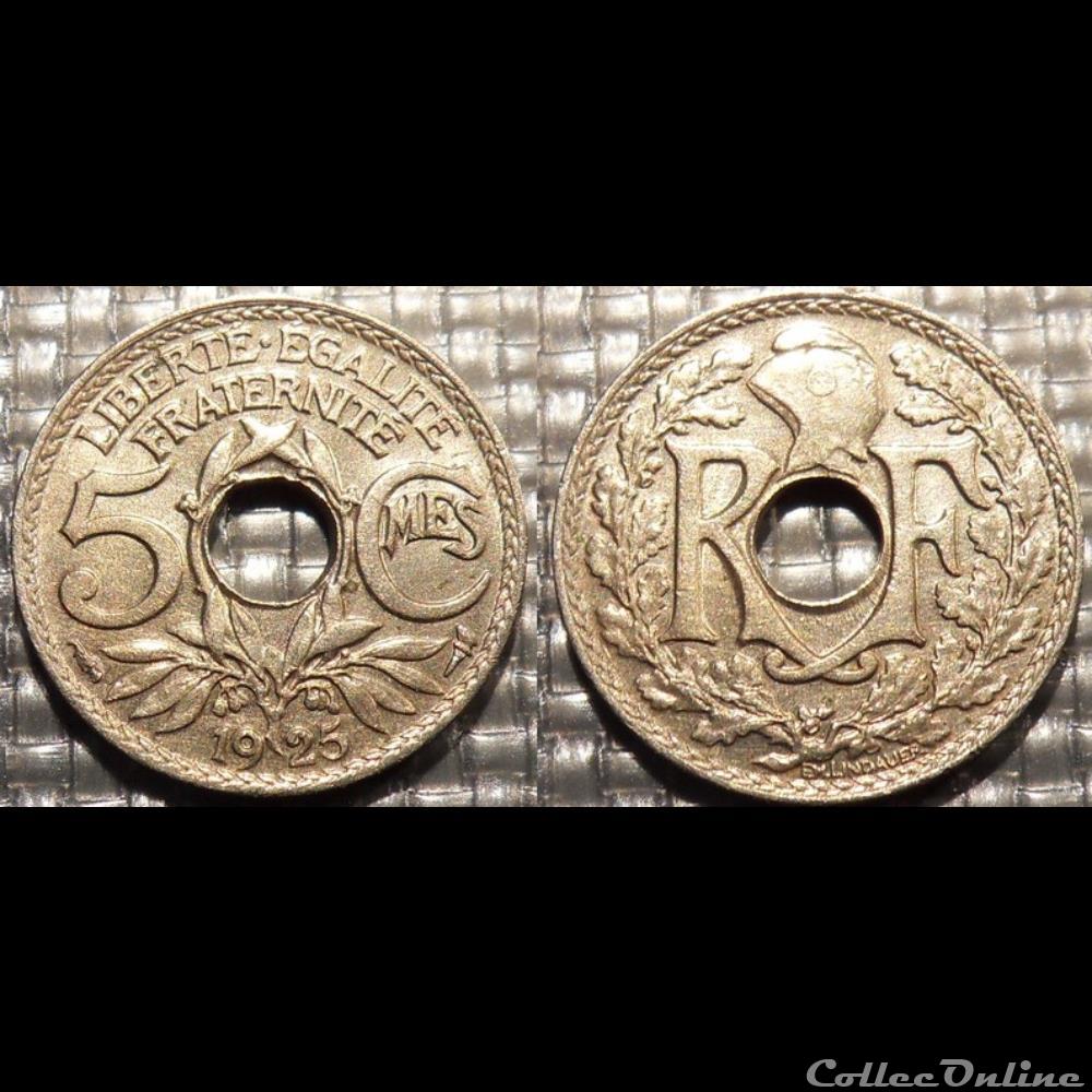 monnaie france moderne cc 5 centimes em lindauer 1925 17mm 2g