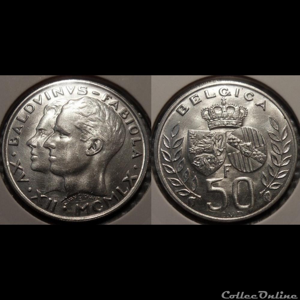 Belgique 50 Franc 1960 Belgica monnaie jeton mereaux colony belgique 50 franc 1960 belgica