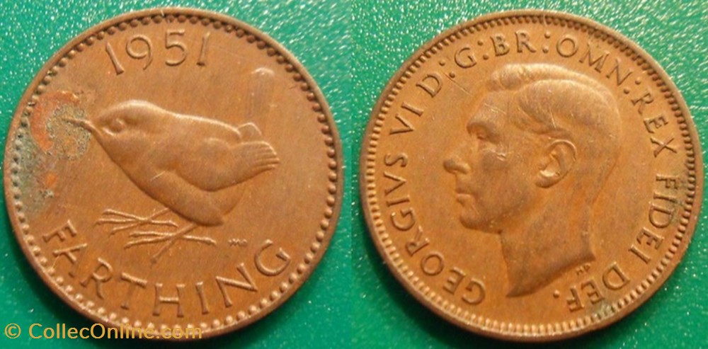 monnaie monde royaume uni 1 farthing 1951