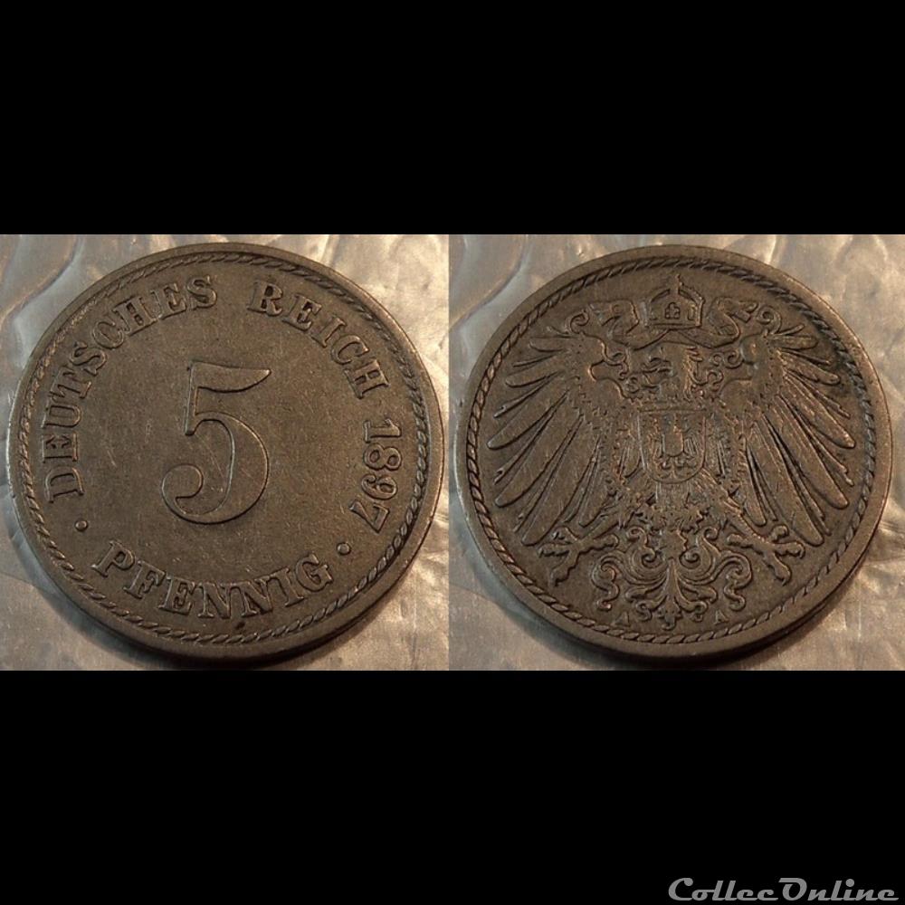 monnaie monde allemagne 5 pfennig 1897