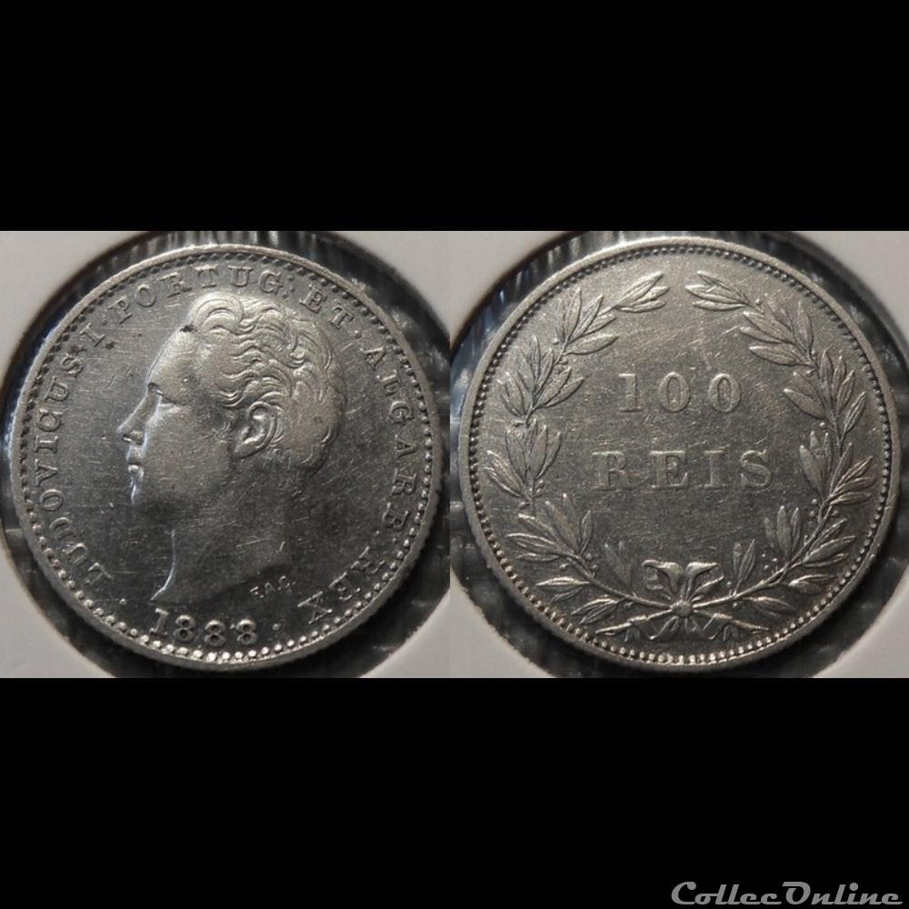 Portugal 100 Reis 1888 monnaie france feodale portugal 100 reis 1888