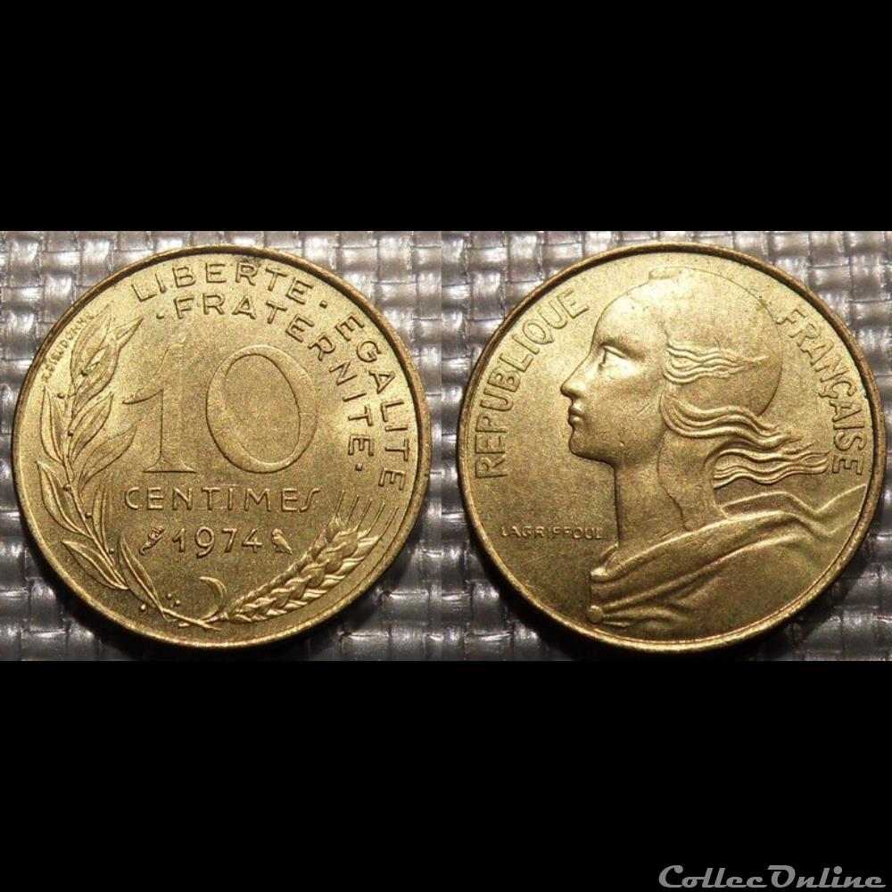 Di 10 centimes Marianne 1974 20mm 3g monnaie france moderne di 10 centimes marianne 1974 20mm 3g