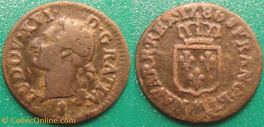 J1 Louis XVI Liard 1786 AA monnaie france royale j1 louis xvi liard 1786 aa