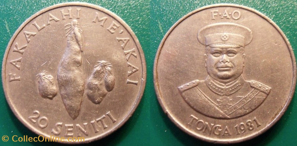 20 Seniti 1981 monnaie monde tonga 20 seniti 1981