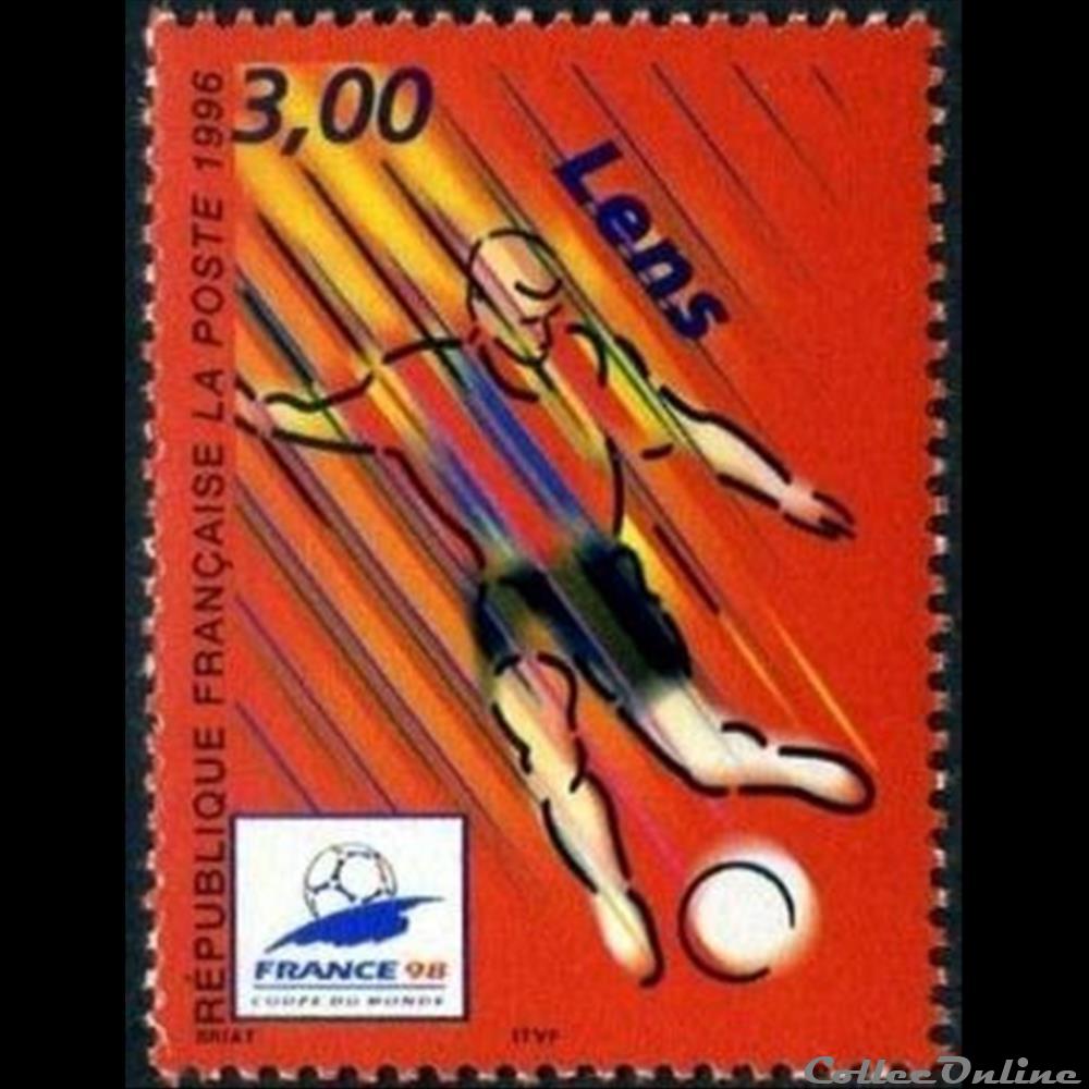 timbre assignat 1996 france 98 lens montpellier saint etienne toulouse