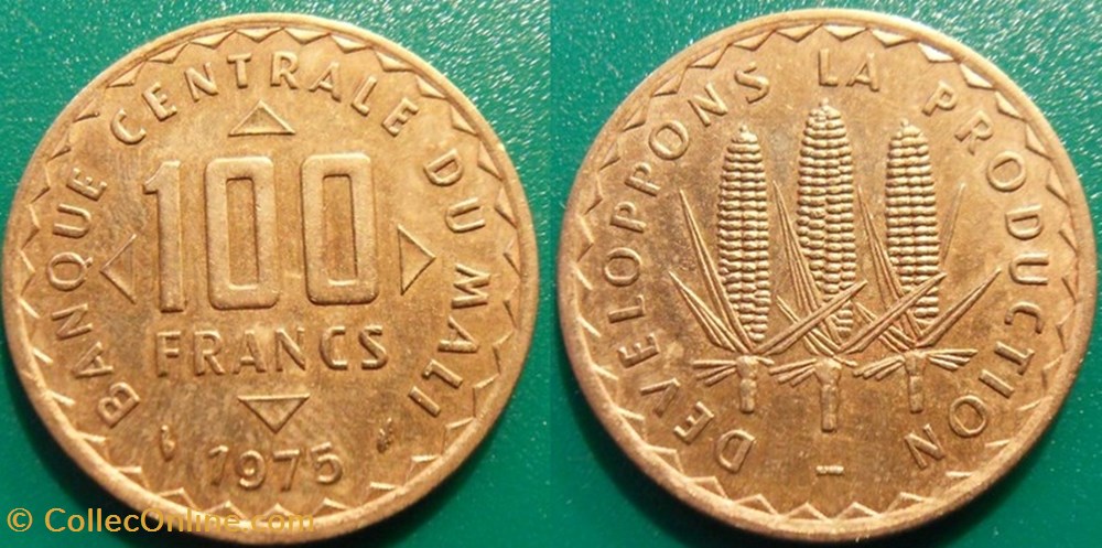 100 Francs 1975 monnaie monde mali 100 francs 1975