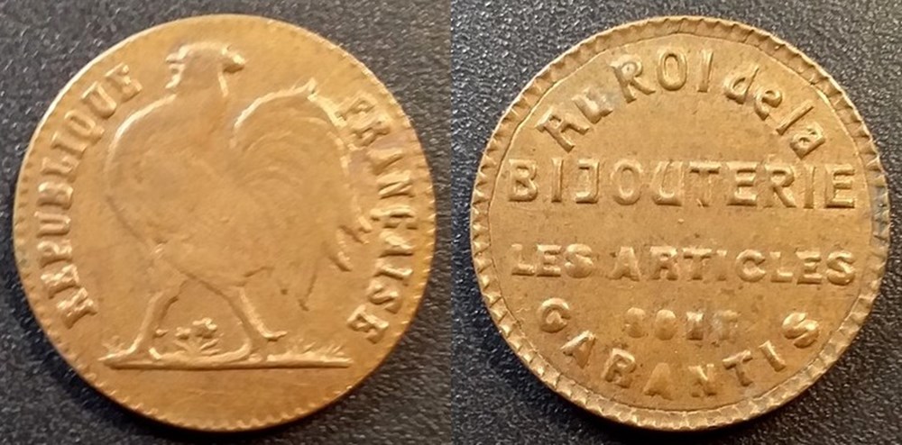 b- Jeton - Au Roi de la Bijouterie monnaies paranumismatique jetons poids b jeton au roi de la bijouterie