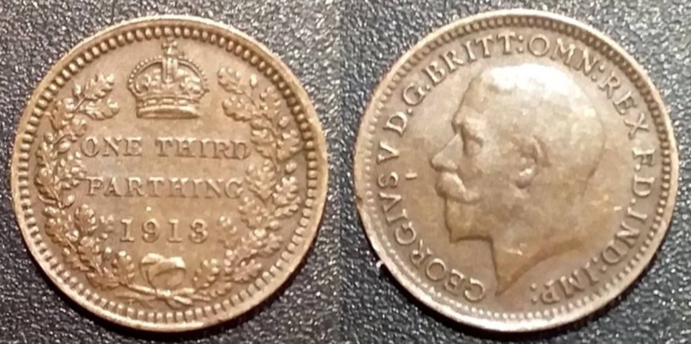 Grande Bretagne One Third Farthing 1913 monnaies monde grande bretagne one third farthing 1913