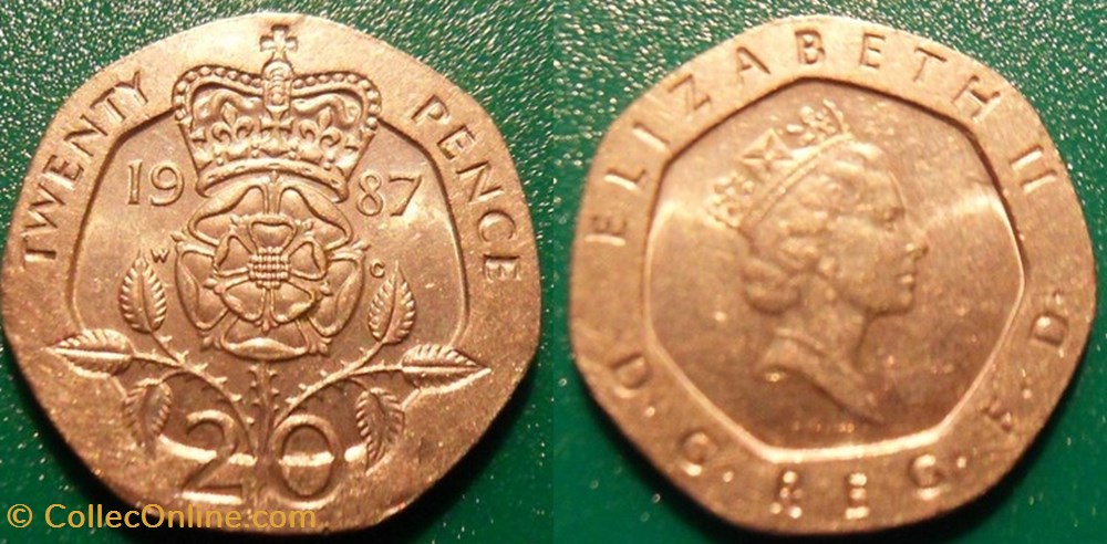 20 Pence 1987 monnaie monde royaume uni 20 pence 1987