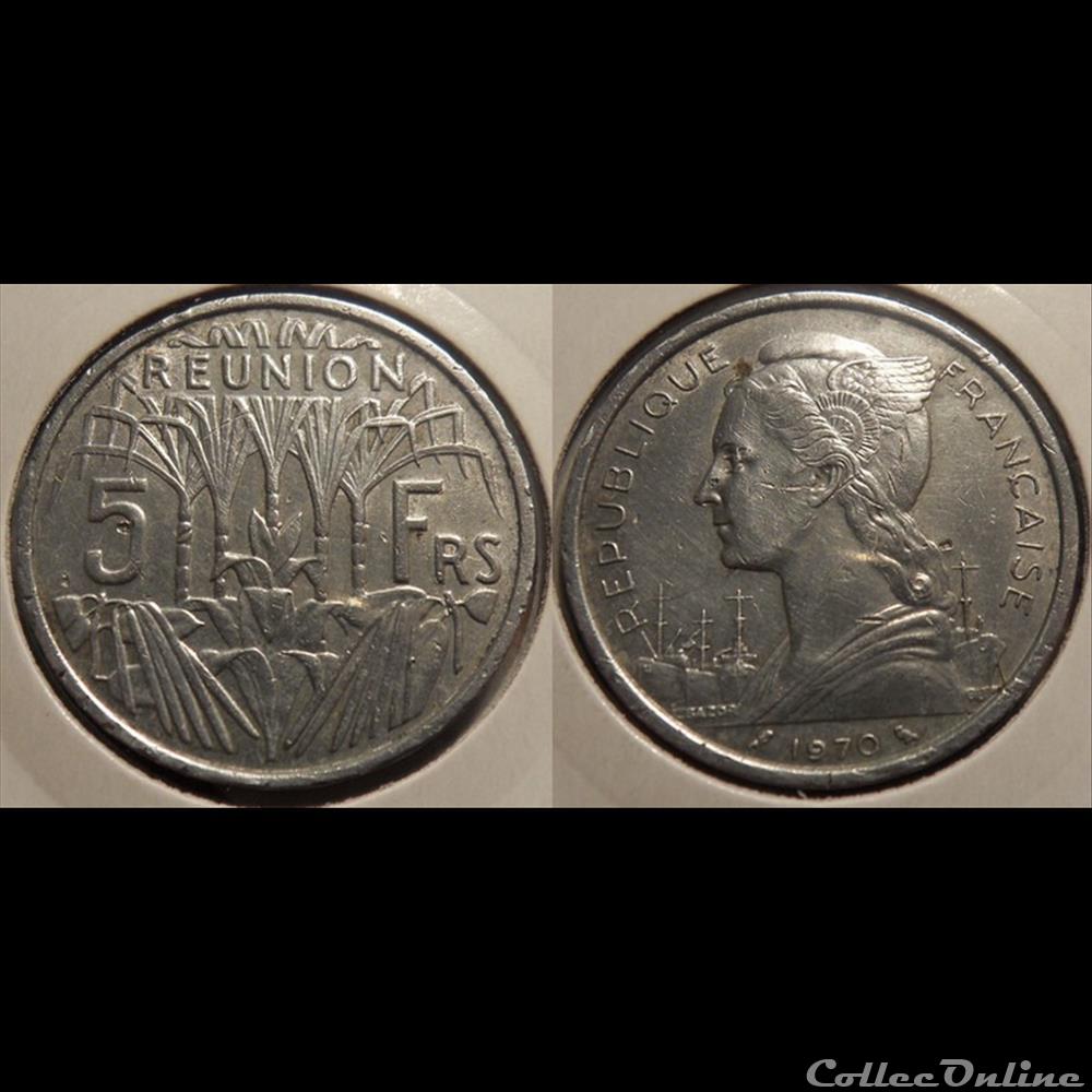 Réunion (Ile de la) 5 Francs 1970 monnaie france colony reunion ile de la 5 francs 1970