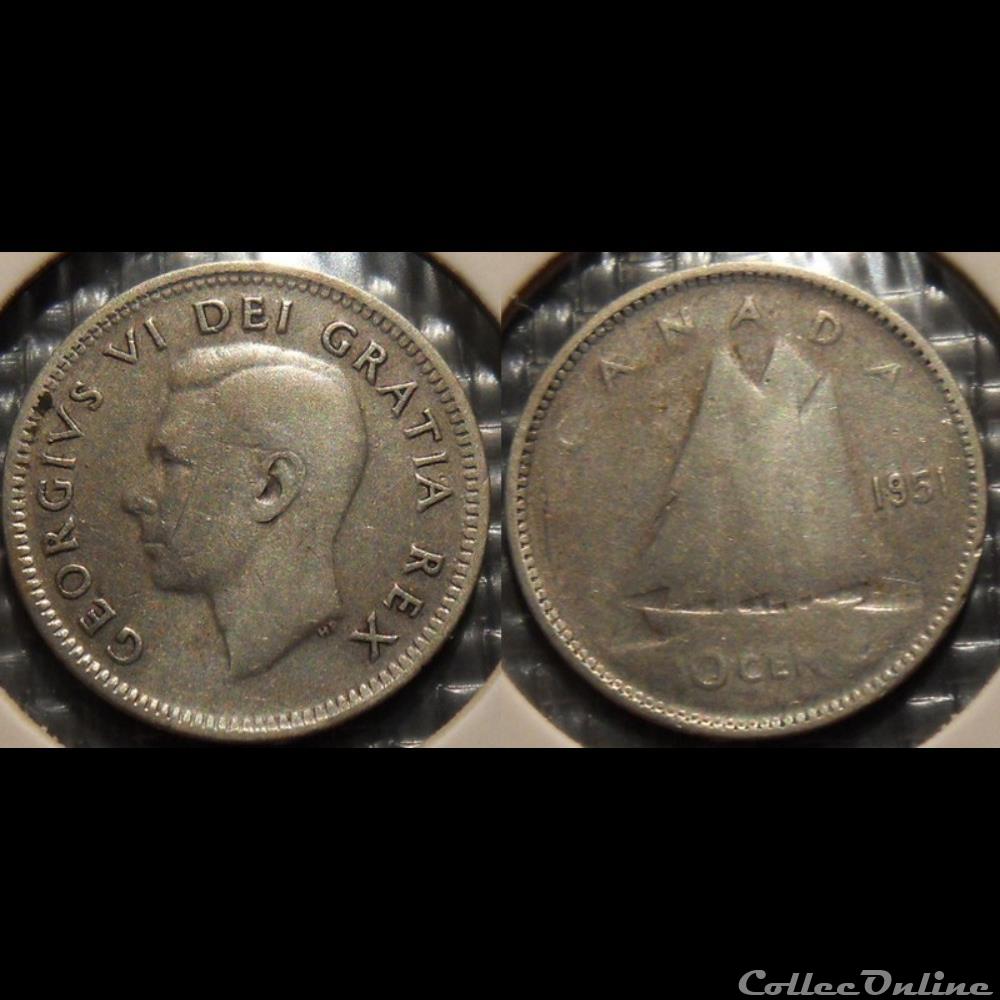 monnaie france moderne canada 10 cents 1951