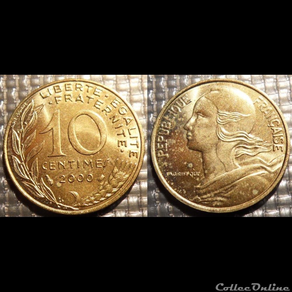 monnaie france moderne di 10 centimes marianne 2000 20mm 3g