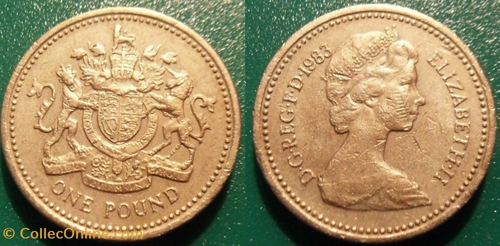 monnaie monde royaume uni 1 pound 1983 armes royales