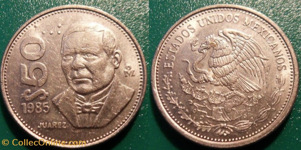 monnaie monde mexique 50 pesos 1985