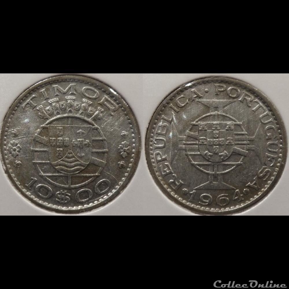Indonésie Timor Colonie Portugaise 10 escudos 1964 monnaie antique romaine indonesie timor colonie portugaise 10 escudos 1964