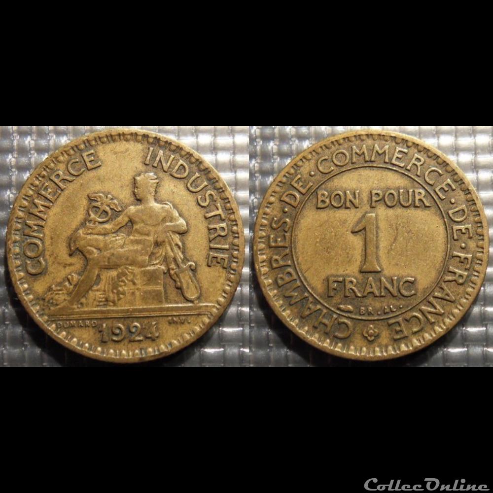 Hb 1 franc Domard 1924 23mm 4g monnaie france moderne hb 1 franc domard 1924 23mm 4g