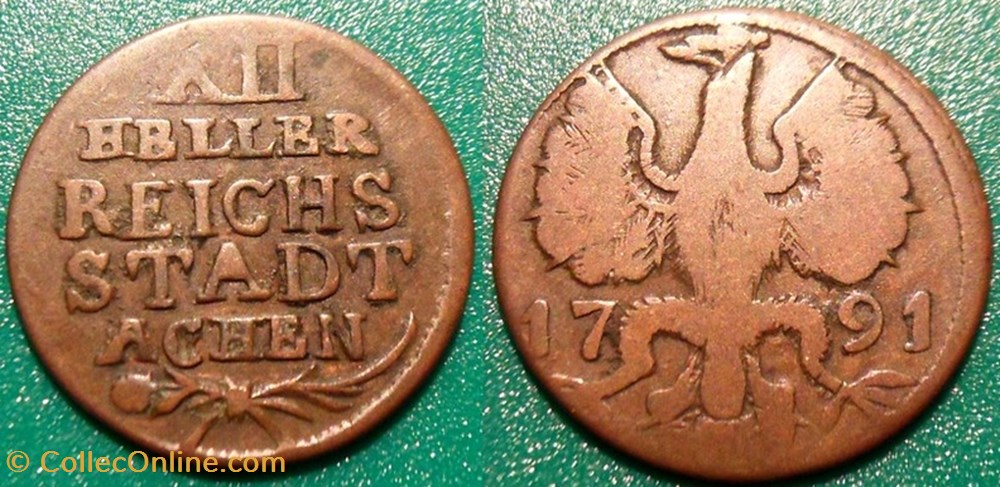 monnaie monde allemagne aachen 12 heller 1791