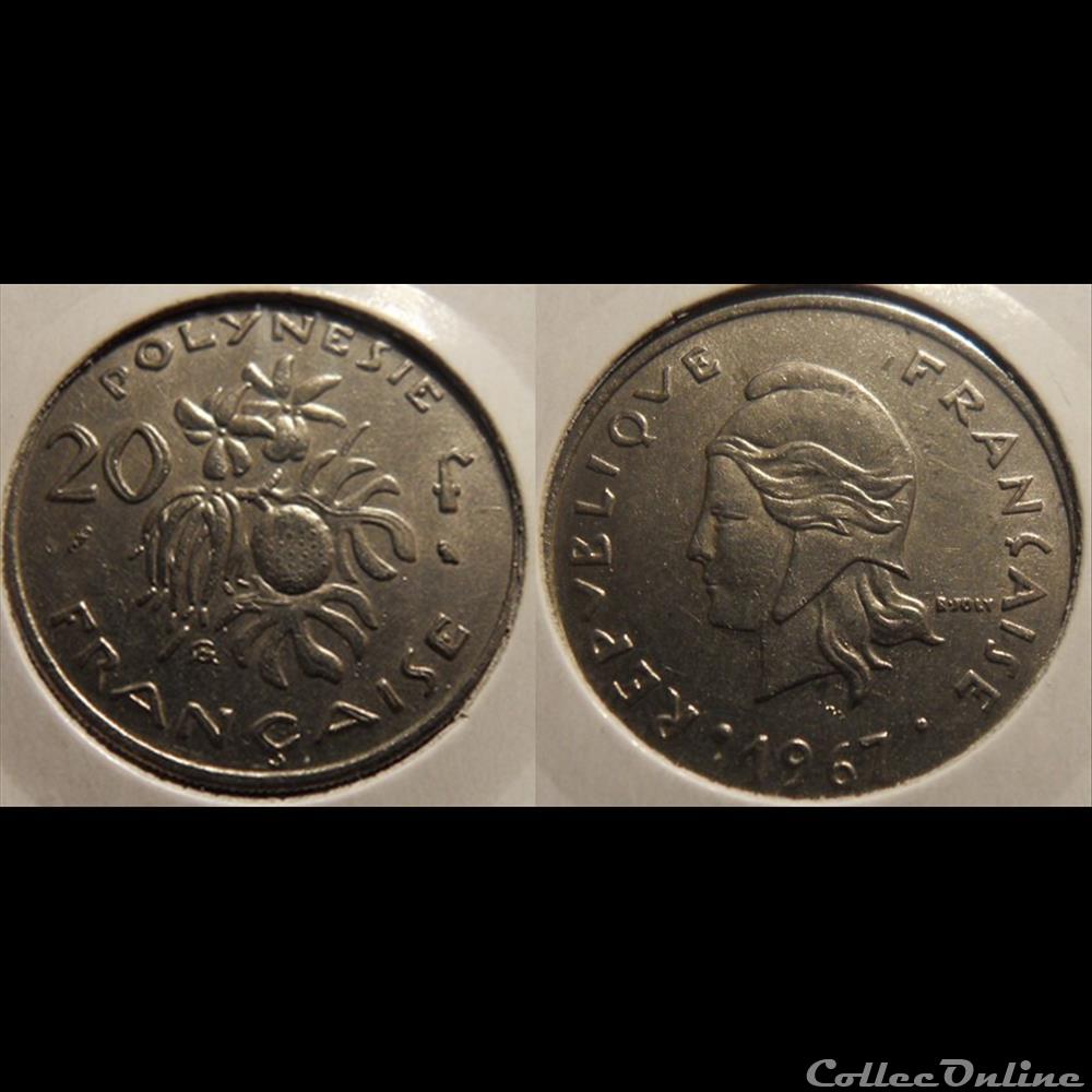 Polynésie Française 20 Francs 1967 monnaie france colony polynesie francaise 20 francs 1967