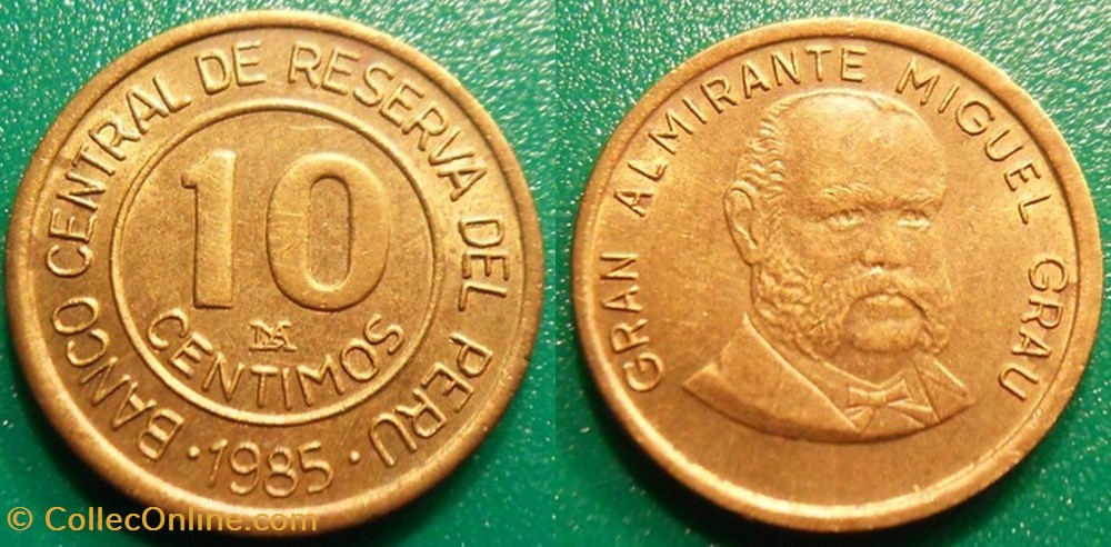 10 Centimos 1985 monnaie monde perou 10 centimos 1985