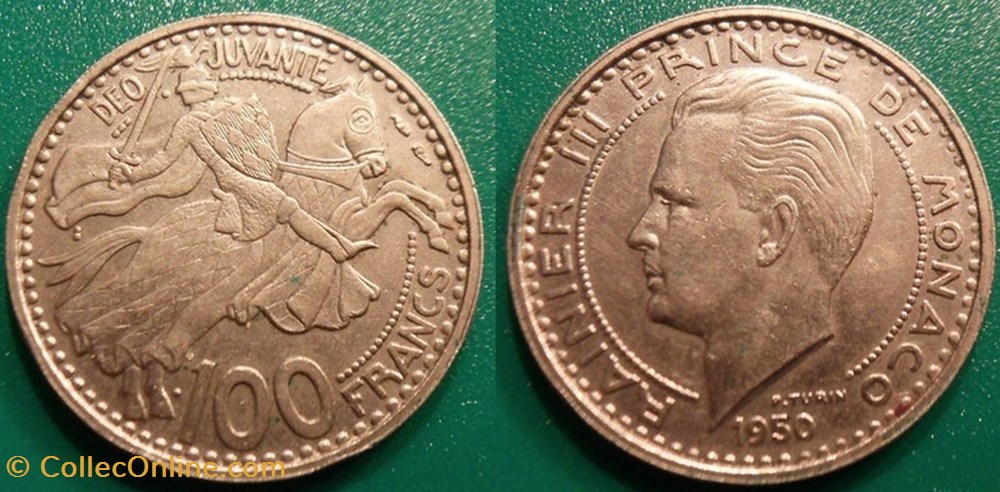 100 Francs 1950 Rainier III monnaie monde monaco 100 francs 1950 rainier iii