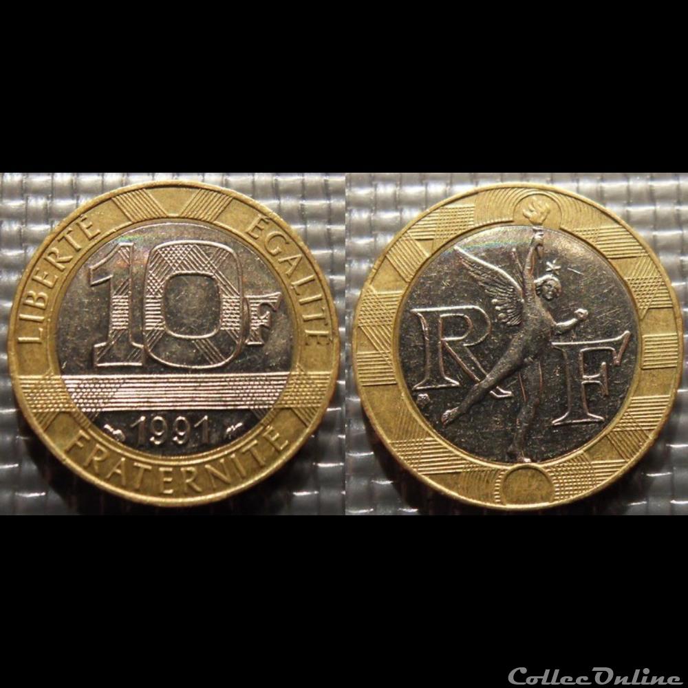 monnaie france moderne lq 10 francs genie de la bastille 1991 23mm 6 5g