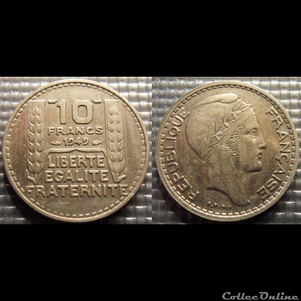 monnaie france moderne ld 10 francs turin petite tete 1949 26mm 7g
