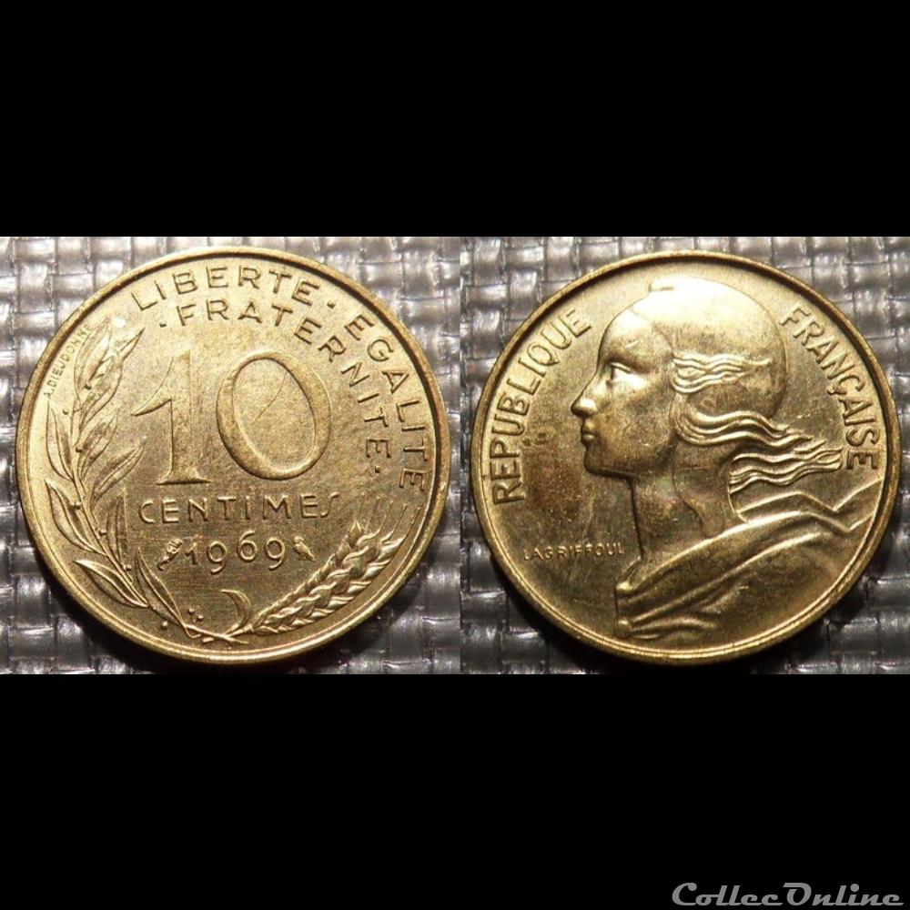 Di 10 centimes Marianne 1969 20mm 3g monnaie france moderne di 10 centimes marianne 1969 20mm 3g