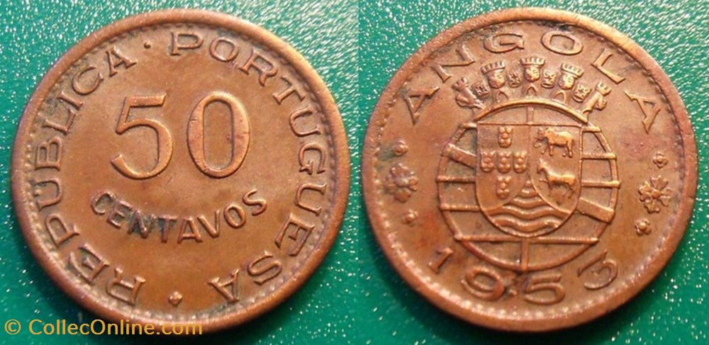 50 Centavos 1953 Colonie Portugaise monnaie monde angola 50 centavos 1953 colonie portugaise