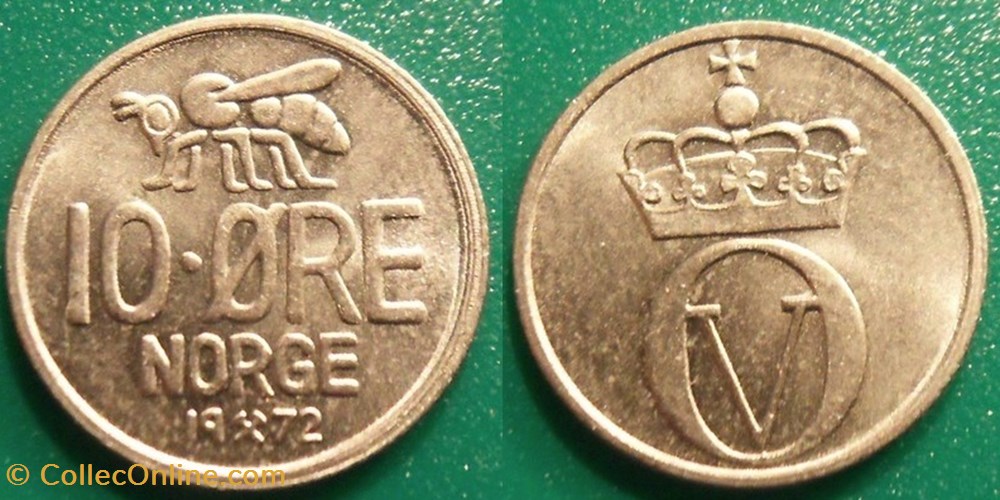 10 Ore 1972 monnaie monde norvege 10 ore 1972
