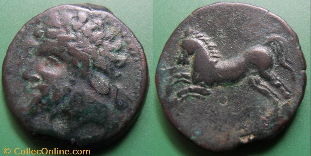 Royaume de Numidie-Massinissa ou Micipsa-Unité monnaie antique av jc ap grecque royaume de numidie massinissa ou micipsa unite