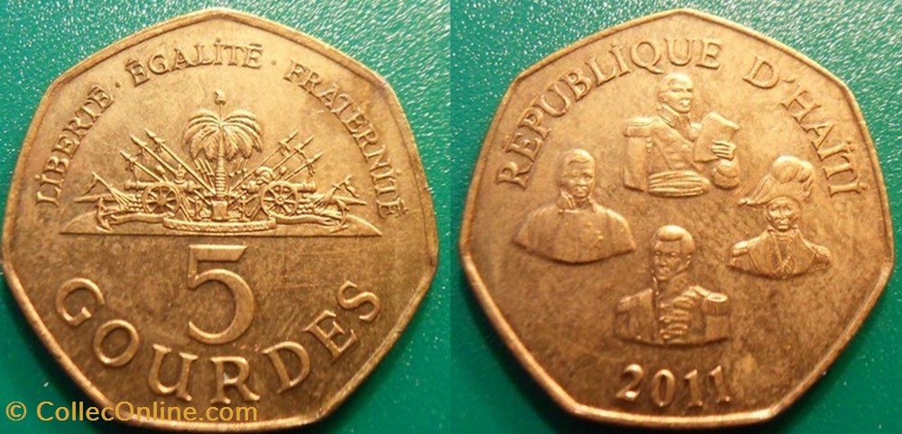 5 Gourdes 2011 monnaie monde haiti 5 gourdes 2011